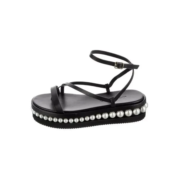 ❤️Jimmy Choo Leather Pearl Sandals❤️ - Picture 1 of 5